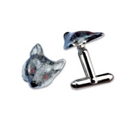 Silver Wolf Head Cufflinks
