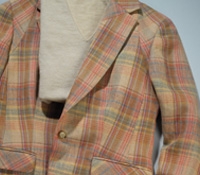 Linen Tan/Pink/Purple/Yellow Plaid Jacket