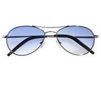 Silver with Blue Lens Pilot Sunglasses