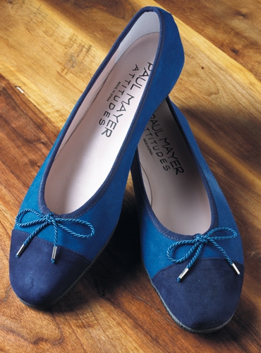Ladies Suede Flats in Marine