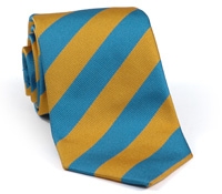 S16- Gold and Teal Classic Stripe Tie for Boys
