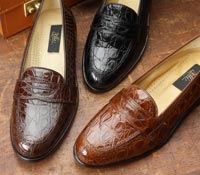 Crocodile Penny Loafers