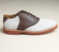 Ladies Saddle Shoe in Tan and Chocolate