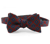 Wool Printed Neat Bow Ruby