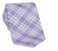 Lilac Plaid Woven Tie