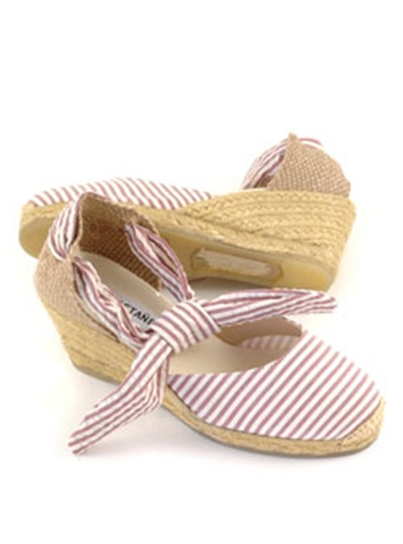 Red Seersucker Espadrilles