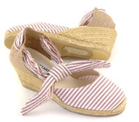 Red Seersucker Espadrilles