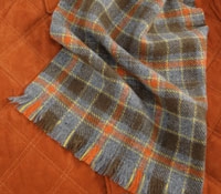 Cashmere Plaid Scarf Grey/Orange/Yellow