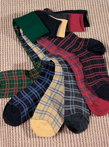 Plaid 85% Wool Socks