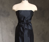 Strapless Tie Waist Dress in Midnight