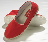 red and white espadrilles