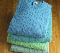 Cashmere Cable Crewneck Sweaters