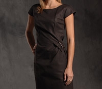 Brown Cap Sleeve Dress
