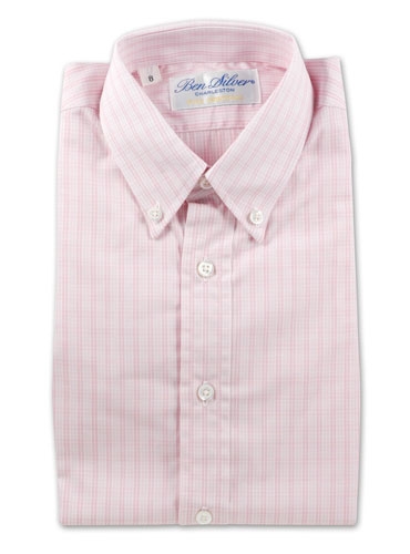 Boys Pink Grid Shirt