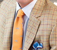 District Check Silk and Linen Jacket