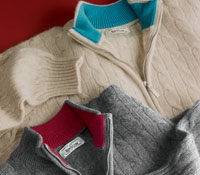 Cashmere Half Zip Cable Knit Sweaters
