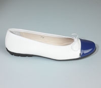 Contrast Toe White/Blue Flats