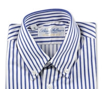 Boys Medium Blue and White Stripe Shirt