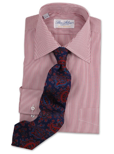 Printed Paisley Tie in Navy