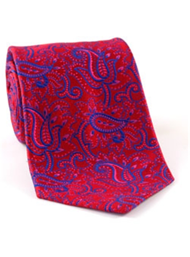 pink paisley tie. Woven Paisley Tie in Red with