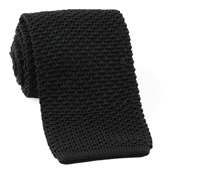 Classic Silk Knit Tie in Black