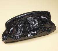 Caiman Clutch in Shiny Black