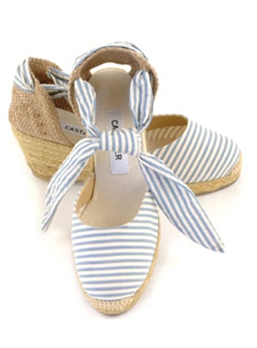 Blue Seersucker Espadrilles