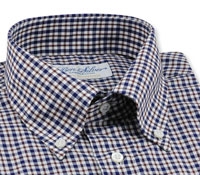 Plaid Navy/Brown Sport Shirt