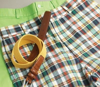 Madras Shorts Navy/Green