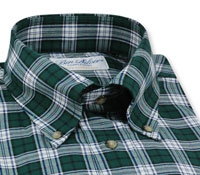 Green, White, Blue, Black Plaid Sport Shirt