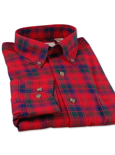 Red and Navy Plaid Viyella Shirt