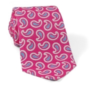 Linen and Silk Paisley Tie Pink
