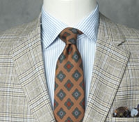 Camel/Light blue/Slate Plaid Jacket