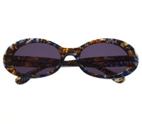 Blue and Tortoise Round Ladies Sunglasses