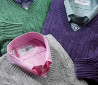 Cashmere Rib and Cable V-neck Sweaters
