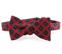 Wool Printed Neat Bow Fire