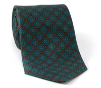 Printed Square Neat Tie Green