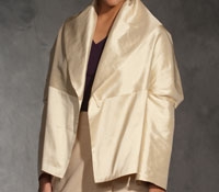 Paleto Silk Jacket in Beige