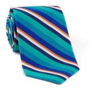 Multi-Colored Stripe Silk & Cotton Tie