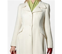 Wool Ivory Chevron Coat
