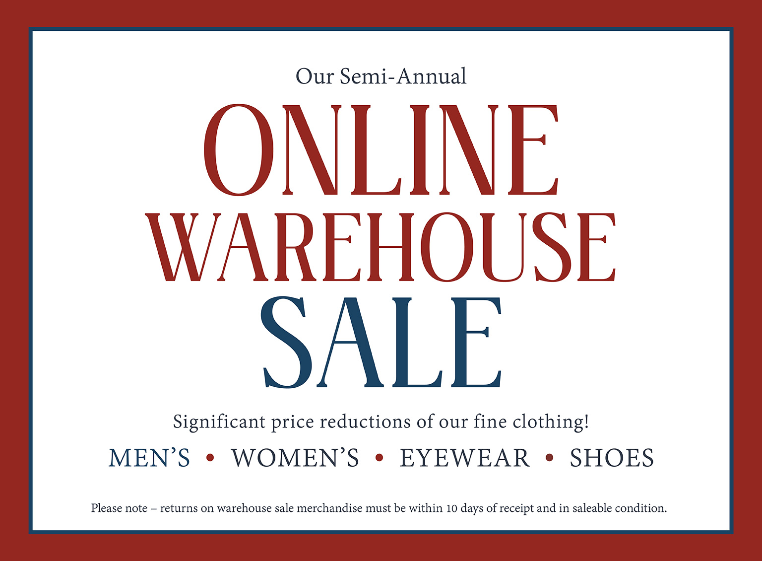 Online Warehouse Sale
