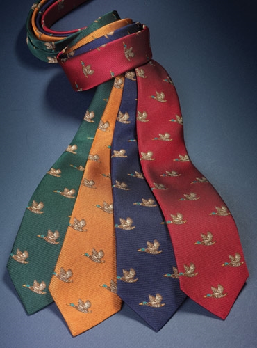 Silk Woven Flying Mallard Tie in Oak