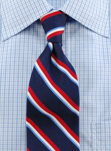 Woven Stripe Tie Navy