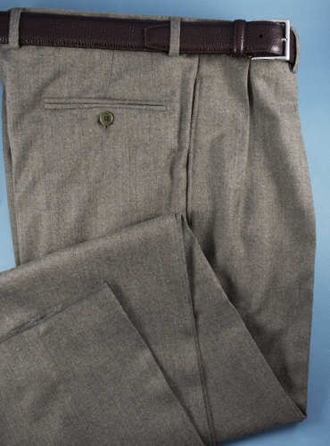 Trouser Flannel Light Charcoal Brown Forward Pleat