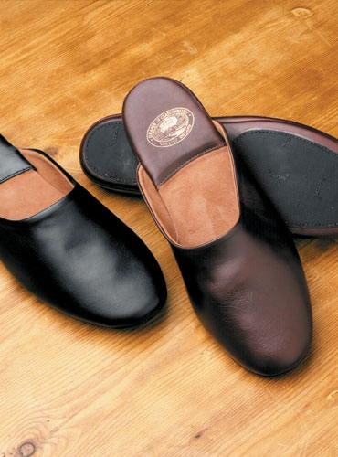 The Edward Backless Calf Skin Slippers with Non-Slip Soles