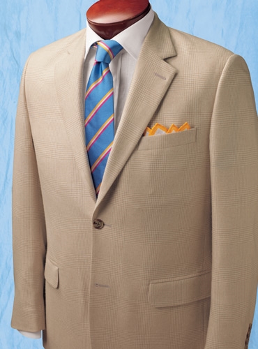 Beige on Cream Glen Plaid Cashmere Sport Coat