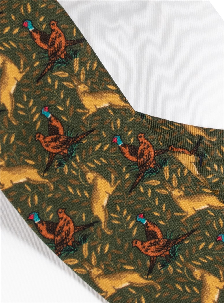Woodland Printed Tie in Fern