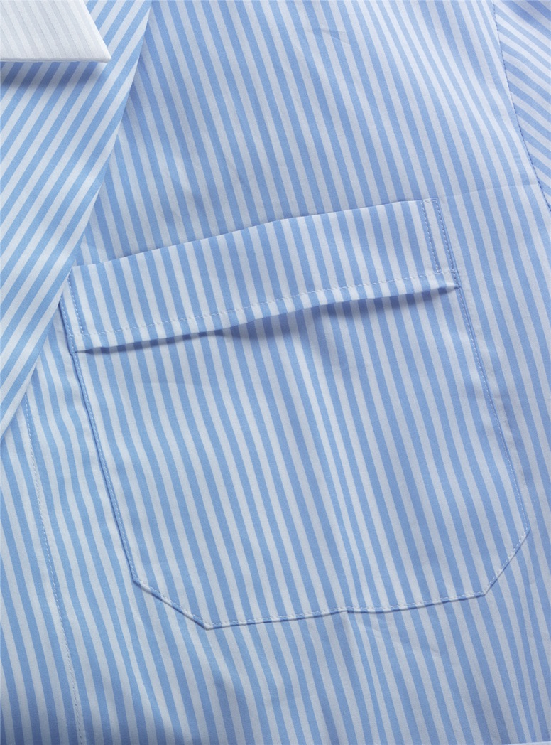 Sky and White Bengal Stripe Robe