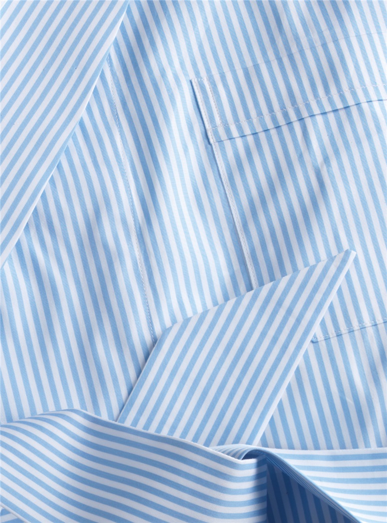 Sky and White Bengal Stripe Robe