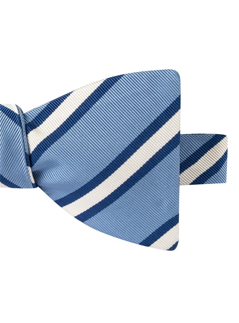 Mogador Striped Bow Tie in Cornflower